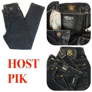 Versace High Waist Denim Medusa Head jeans